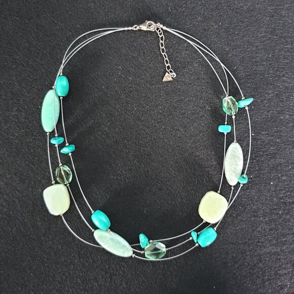 Vintage Silpada Retired Sterling Serpentine, Amazonite & Howlite Bead Necklace - Picture 10 of 12